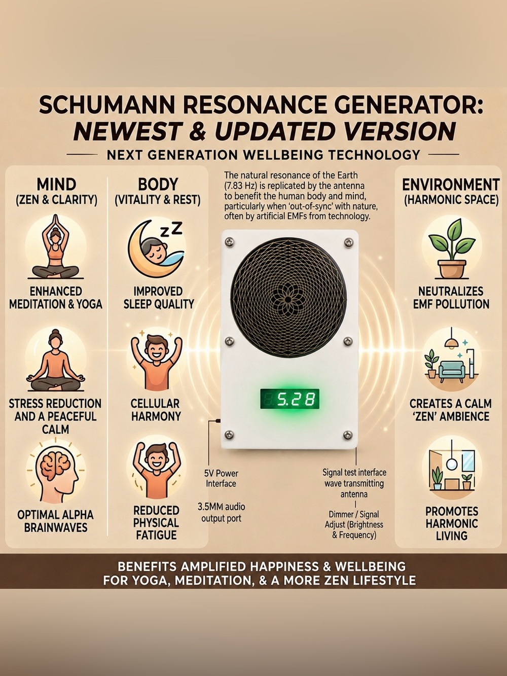 NEW** Schumann Resonance Generator with LED Display, programmable*